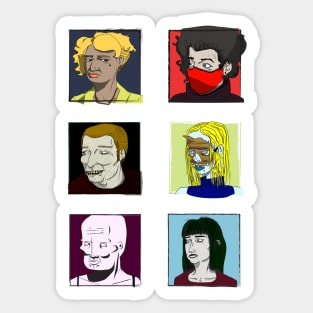 Strangers: a week's worth of daily illustrated portraits Sticker